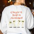 Montessori Creepin' It Real HALLOWEEN School Teacher Shirt Women's Sweatshirt Back Print White Montessori Creepin' It Real HALLOWEEN School Teacher Shirt Women's Sweatshirt Back Print White