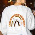 Montessori Teacher Halloween Boo Rainbow Leopard Halloween Women's Sweatshirt Back Print White