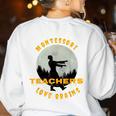 Montessori Teachers Love Brains Halloween Novelty Men Women Women's Sweatshirt Back Print White Montessori Teachers Love Brains Halloween Novelty Men Women Women's Sweatshirt Back Print White