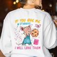 Mouse Teacher If You Give Me A Student I Will Love Them Women's Sweatshirt Back Print White Mouse Teacher If You Give Me A Student I Will Love Them Women's Sweatshirt Back Print White