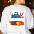 Ms Johnson Personalized Name Back To School Teacher For Men Women Kids Women's Sweatshirt Back Print White