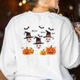 Multilingual Learner Teacher Spooky Halloween ESL Teacher Women's Sweatshirt Back Print White