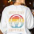 Music For Men Women Music Teacher Music Lover Women's Sweatshirt Back Print White Music For Men Women Music Teacher Music Lover Women's Sweatshirt Back Print White