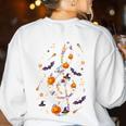 Music Note Symbol Halloween For Music Teacher Musicians Women's Sweatshirt Back Print White Music Note Symbol Halloween For Music Teacher Musicians Women's Sweatshirt Back Print White