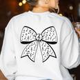 Music Notes Coquette Bow Music Teacher School Musician Band Women's Sweatshirt Back Print White Music Notes Coquette Bow Music Teacher School Musician Band Women's Sweatshirt Back Print White