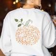Music Notes Pumpkin Fall Music Teacher Autumn Halloween Women's Sweatshirt Back Print White