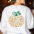 Music Notes Pumpkin Music Teacher Halloween Women's Sweatshirt Back Print White Music Notes Pumpkin Music Teacher Halloween Women's Sweatshirt Back Print White