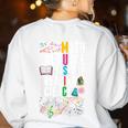 Music Teacher Music Math Language History Reading Science Women's Sweatshirt Back Print White Music Teacher Music Math Language History Reading Science Women's Sweatshirt Back Print White