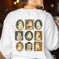 Music Teacher Orchestra Spooky Halloween Ghost Band Women's Sweatshirt Back Print White