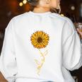 Music Teacher Shirt Sunflower Music Notes Musician Singer Women's Sweatshirt Back Print White Music Teacher Shirt Sunflower Music Notes Musician Singer Women's Sweatshirt Back Print White