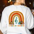 Music Teacher I Teach My Favorite Musicians Autumn Rainbow Men Women Women's Sweatshirt Back Print White Music Teacher I Teach My Favorite Musicians Autumn Rainbow Men Women Women's Sweatshirt Back Print White