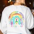 Musical Teacher Teaching Music Is My Jam Rainbow Tie Dye Women's Sweatshirt Back Print White Musical Teacher Teaching Music Is My Jam Rainbow Tie Dye Women's Sweatshirt Back Print White
