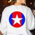 Nerdy Captain Sweatpants Retro Comic Book Fan Teacher Women's Sweatshirt Back Print White Nerdy Captain Sweatpants Retro Comic Book Fan Teacher Women's Sweatshirt Back Print White