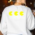 Nerdy Pac-Math Nom Retro Game Precalculus Math Teacher Women's Sweatshirt Back Print White