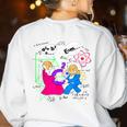 Nerdy Pythagoras Fighting Over C Squared Math Teacher Women's Sweatshirt Back Print White