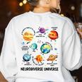 Neurodiverse Universe Space Planet Special Education Teacher Women's Sweatshirt Back Print White Neurodiverse Universe Space Planet Special Education Teacher Women's Sweatshirt Back Print White