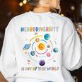 Neurodiversity Is Out Of This World Space Autism Teacher Women's Sweatshirt Back Print White
