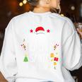 Be Nice Teacher Santa Watching Xmas School Students For Men Women Women's Sweatshirt Back Print White Be Nice Teacher Santa Watching Xmas School Students For Men Women Women's Sweatshirt Back Print White