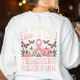 In October 2nd Grade Teachers Wear Pink Ribbon Breast Cancer Women's Sweatshirt Back Print White In October 2nd Grade Teachers Wear Pink Ribbon Breast Cancer Women's Sweatshirt Back Print White