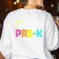 Oh Hey Pre-k Shirt Back To School Teachers Students Women's Sweatshirt Back Print White Oh Hey Pre-k Shirt Back To School Teachers Students Women's Sweatshirt Back Print White