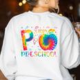 P Is For Preschool Tie Dye Back To School Teacher Men Women Girls Kids Women's Sweatshirt Back Print White P Is For Preschool Tie Dye Back To School Teacher Men Women Girls Kids Women's Sweatshirt Back Print White