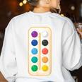Paint Palette ArtSet Halloween Costume For Teachers Students For Men Women Kids Women's Sweatshirt Back Print White Paint Palette ArtSet Halloween Costume For Teachers Students For Men Women Kids Women's Sweatshirt Back Print White
