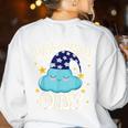 Pajama Day School Spirit Week Fun Cloud Teacher Student Women's Sweatshirt Back Print White