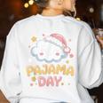 Pajama Day School Spirit Week Fun Cloud Teacher Women's Sweatshirt Back Print White