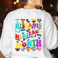 Hispanic Heritage Month 2025 Latino Puerto Rico Teacher Kids Women's Sweatshirt Back Print White Hispanic Heritage Month 2025 Latino Puerto Rico Teacher Kids Women's Sweatshirt Back Print White