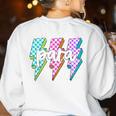 Para Squad Paraprofessional Teacher Lightning Bolt Women's Sweatshirt Back Print White Para Squad Paraprofessional Teacher Lightning Bolt Women's Sweatshirt Back Print White
