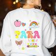 Paras Make It Possible Paraprofessional Paraeducator Teacher Women's Sweatshirt Back Print White