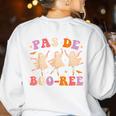 Pas De BOO-Rée Ballet Ghost Dancer Dance Teacher Halloween Women's Sweatshirt Back Print White Pas De BOO-Rée Ballet Ghost Dancer Dance Teacher Halloween Women's Sweatshirt Back Print White