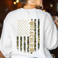 Patriotic Teacher American Flag Camouflage 4th Of July Camo Women's Sweatshirt Back Print White