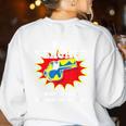 PE Physical Education Teacher Superhero Power School Women's Sweatshirt Back Print White