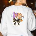PE Teacher Coach Coquette Ghost Halloween Physical Education Women's Sweatshirt Back Print White PE Teacher Coach Coquette Ghost Halloween Physical Education Women's Sweatshirt Back Print White