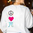 Peace Love Math Maths Teacher Pi Symbol Men Women Women's Sweatshirt Back Print White Peace Love Math Maths Teacher Pi Symbol Men Women Women's Sweatshirt Back Print White