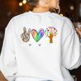 Peace Love Montessori Daycare Teacher Appreciation Women's Sweatshirt Back Print White