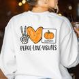 Peace Love Visuals Sped Teacher Pumpkin Skeleton Halloween Women's Sweatshirt Back Print White Peace Love Visuals Sped Teacher Pumpkin Skeleton Halloween Women's Sweatshirt Back Print White