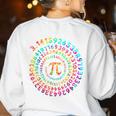 Pi Day Math Teacher Tie Dye Spiral Pi 314 Pi Day Women's Sweatshirt Back Print White Pi Day Math Teacher Tie Dye Spiral Pi 314 Pi Day Women's Sweatshirt Back Print White