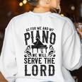 Piano Teacher Pianist Women's Sweatshirt Back Print White Piano Teacher Pianist Women's Sweatshirt Back Print White