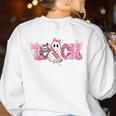 Pink Ghost Teach Halloween Teacher In Spooky Season Women's Sweatshirt Back Print White Pink Ghost Teach Halloween Teacher In Spooky Season Women's Sweatshirt Back Print White