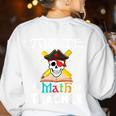 Pirate Math Teacher Skull Pirate Halloween Costume Women's Sweatshirt Back Print White Pirate Math Teacher Skull Pirate Halloween Costume Women's Sweatshirt Back Print White