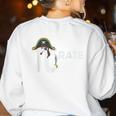 Pirate Pi Math Pie Halloween Costume Teacher Men Women Women's Sweatshirt Back Print White Pirate Pi Math Pie Halloween Costume Teacher Men Women Women's Sweatshirt Back Print White