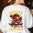 Pirate Pre-K Teacher Preschool Halloween Women's Sweatshirt Back Print White Pirate Pre-K Teacher Preschool Halloween Women's Sweatshirt Back Print White