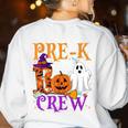 Pre-K Boo Crew Teacher Student Halloween Costume Women's Sweatshirt Back Print White Pre-K Boo Crew Teacher Student Halloween Costume Women's Sweatshirt Back Print White