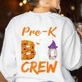 Pre K Boo Crew Teacher Student Halloween Pre Kindergarten Women's Sweatshirt Back Print White Pre K Boo Crew Teacher Student Halloween Pre Kindergarten Women's Sweatshirt Back Print White