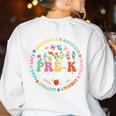 Pre-K Dream Team Back To School Teacher Flower Women's Sweatshirt Back Print White Pre-K Dream Team Back To School Teacher Flower Women's Sweatshirt Back Print White