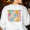 In My Pre-K Era Girl Back To School Cute PreSchool Teacher Women's Sweatshirt Back Print White In My Pre-K Era Girl Back To School Cute PreSchool Teacher Women's Sweatshirt Back Print White