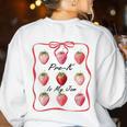 Pre K Is My Jam Teacher Team Crew Preschool Cute Strawberry Women's Sweatshirt Back Print White Pre K Is My Jam Teacher Team Crew Preschool Cute Strawberry Women's Sweatshirt Back Print White