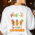 My Pre-K Kids Are Smart Cookies Christmas Teacher Women's Sweatshirt Back Print White My Pre-K Kids Are Smart Cookies Christmas Teacher Women's Sweatshirt Back Print White